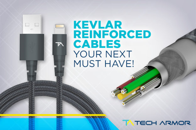 Kevlar-reinforced lightning cables